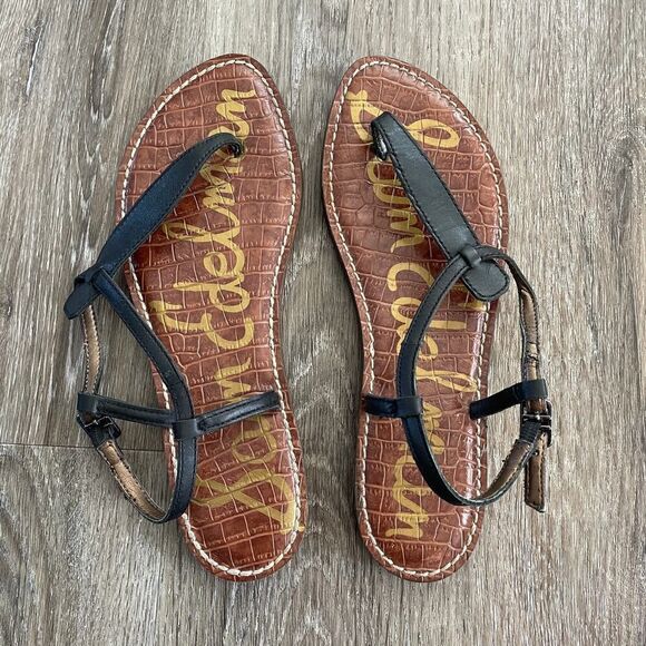 Sam Edelman Gigi Thong Sandals Black Leather - Size: 8 - Picture 2 of 7